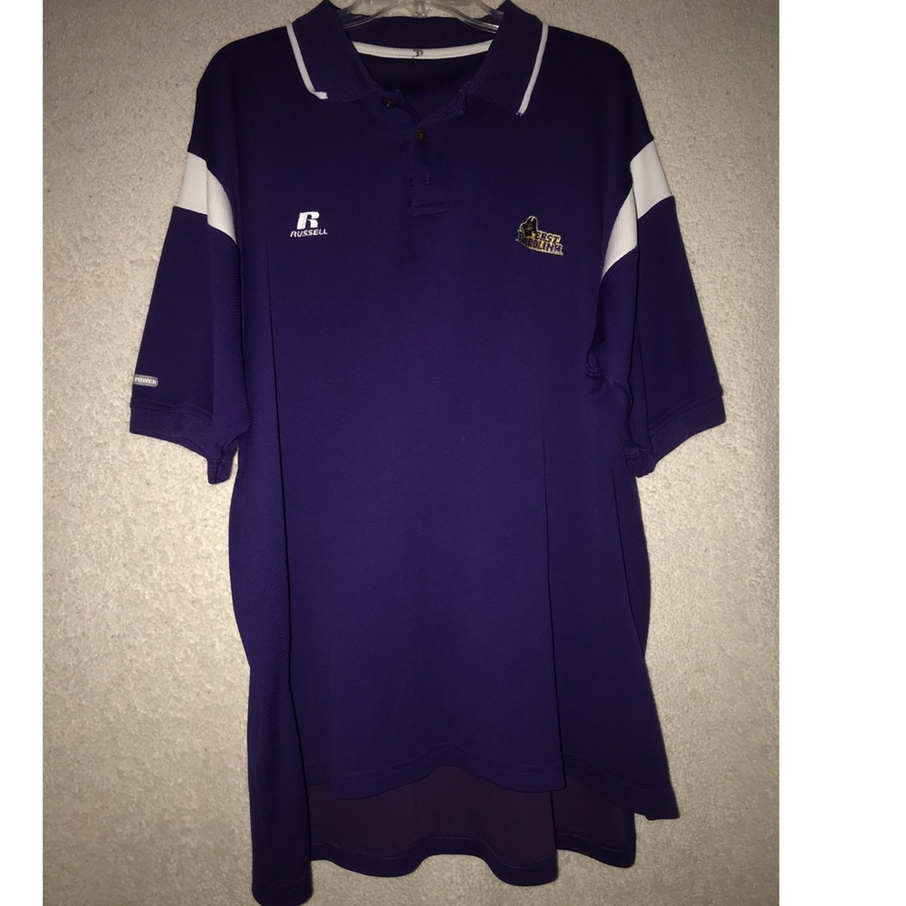 Purple/white east Carolina university polo